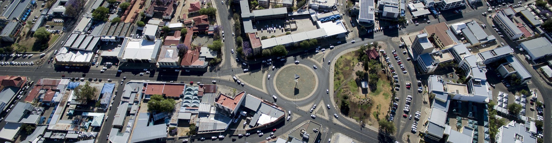 Sunset over Windhoek cityscape