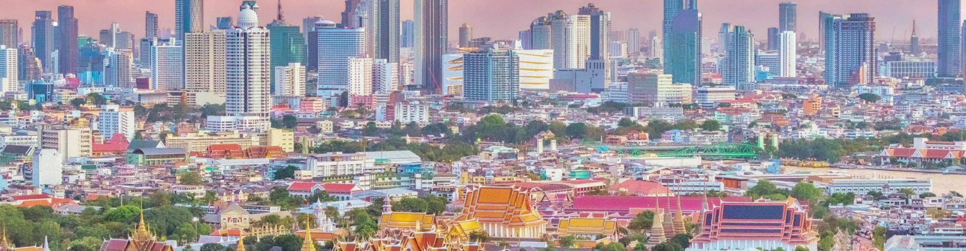 Sunset over Bangkok skyline