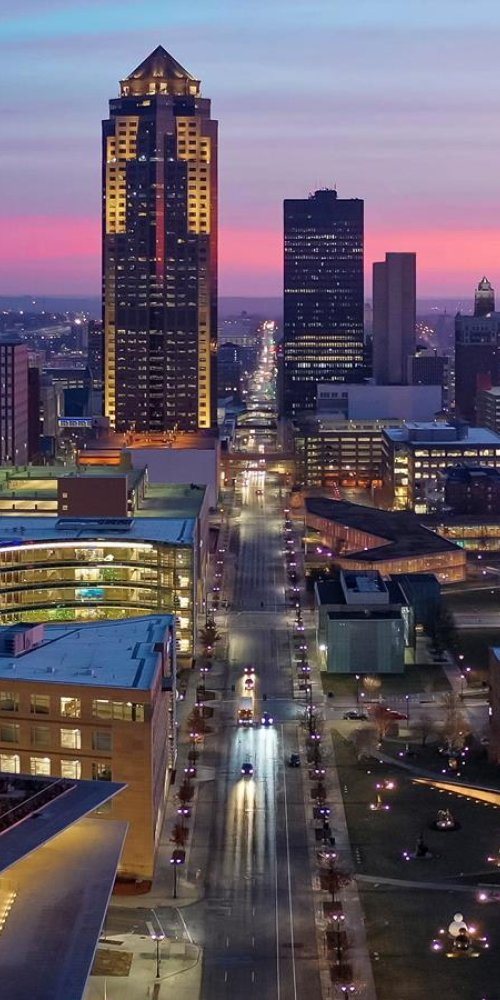 City view portrait Des Moines