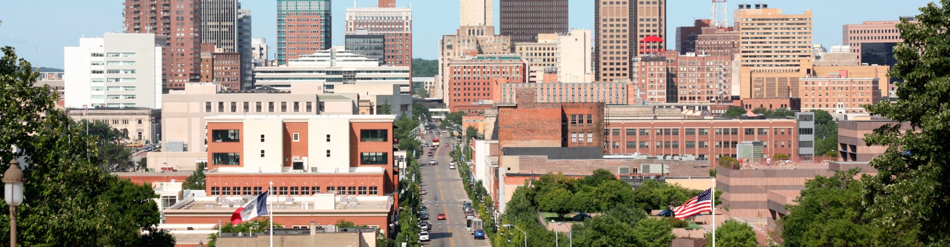 Summer skyline of Des Moines, Iowa