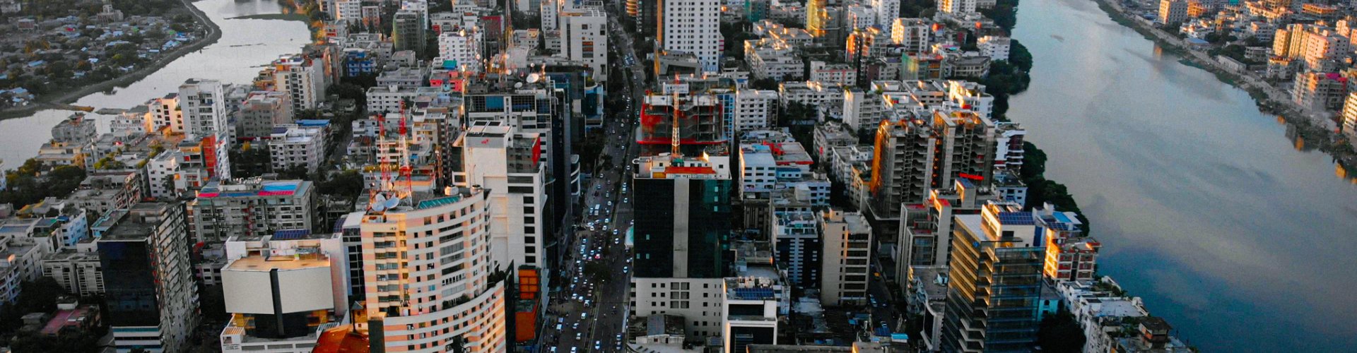 Sunset over Dhaka skyline