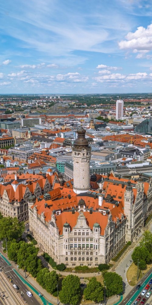 Bicycles and trams in Leipzig