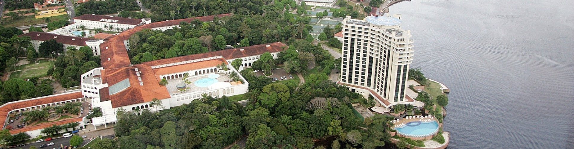 Sunset over Manaus riverfront