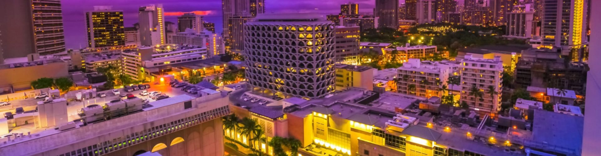 Sunset view over Honolulu, HI, US