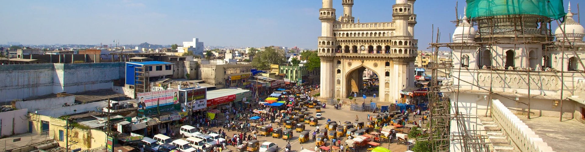 Scenic view of Hyderabad skyline at dusk