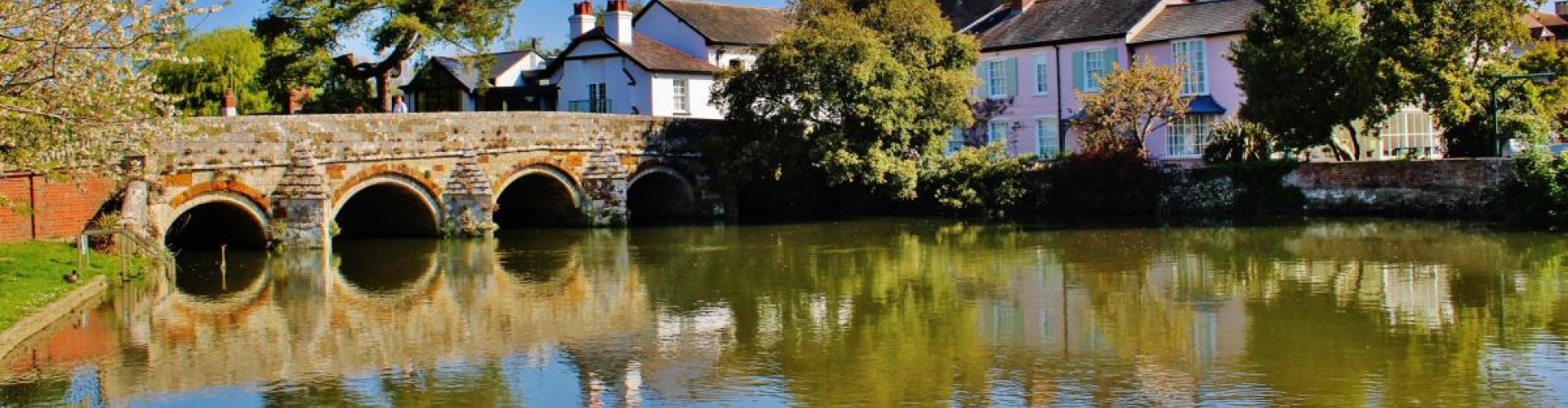 Scenic panorama of Christchurch with mountains in background