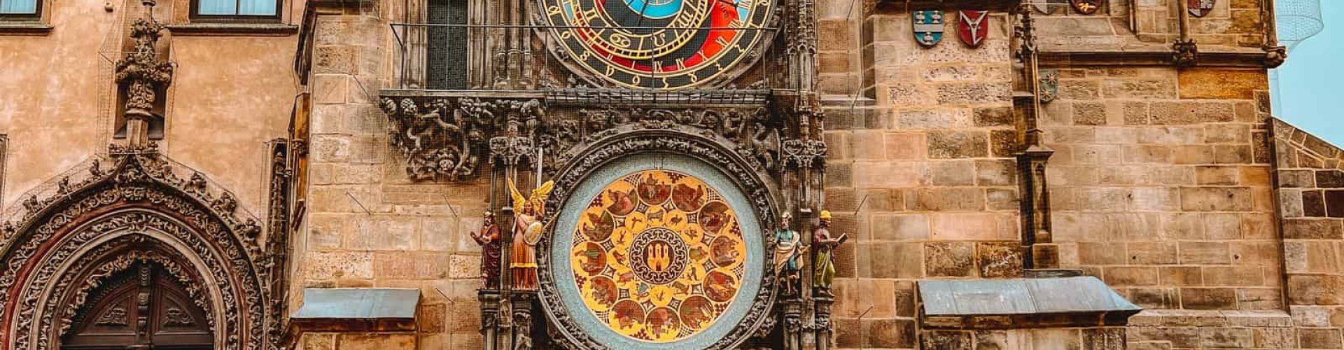 Sunset over Prague skyline