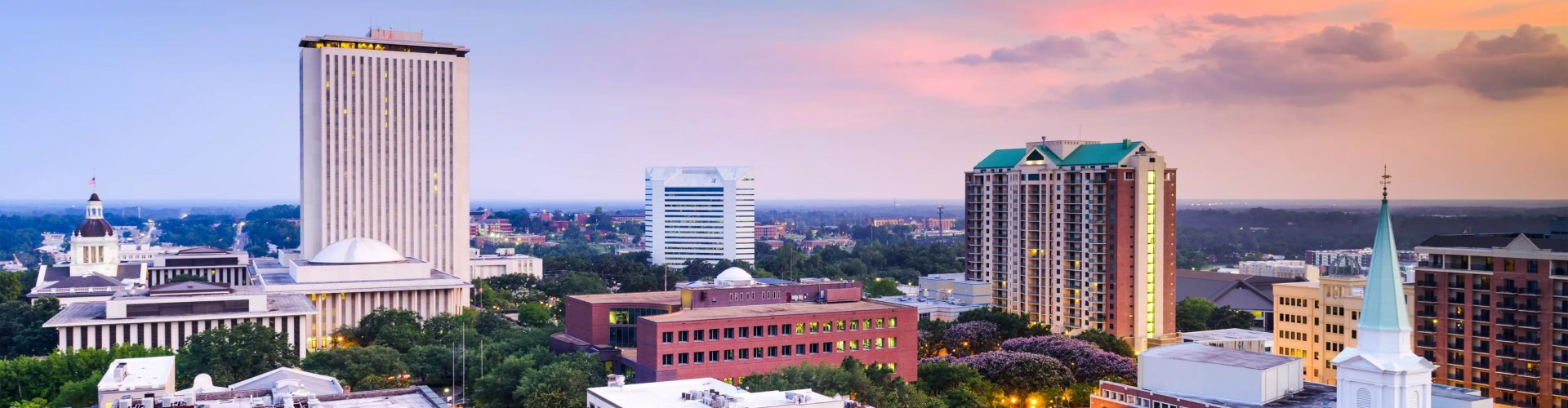 Sunset over Tallahassee skyline