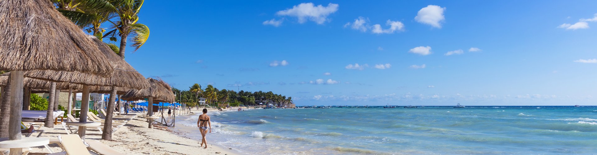 Sunset over Playa del Carmen beach