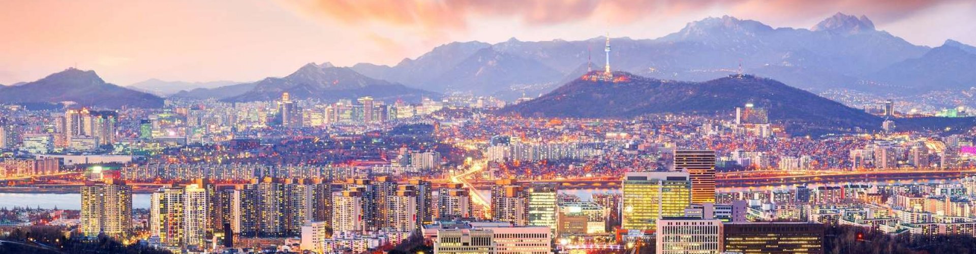 Seoul cityscape at night
