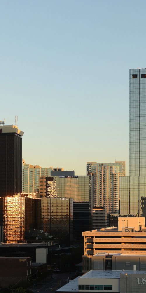 Tampa public transport and cityscape